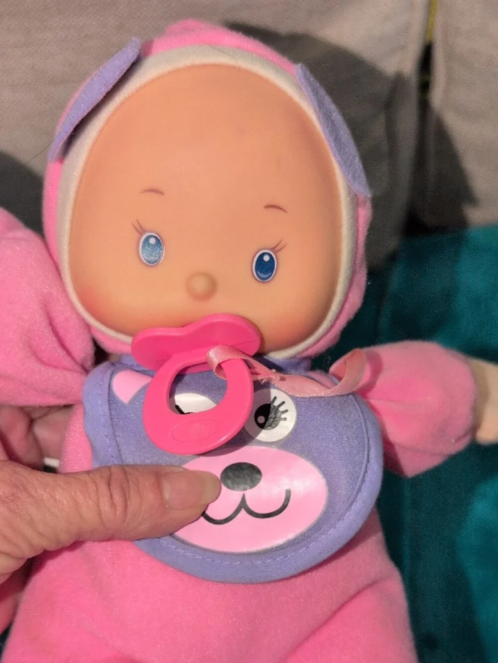 Pink Plush Baby Doll with Pacifier